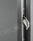Двері вхідні для приватних будинків серії "GRAND HOUSE 73 mm" / Модель "ФЛЕШ" / колір: Графіт металік / Ручка-скоба [2 сторони]