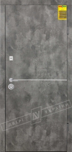 Двері вхідні внутрішні "Сіті 2/2"(Riccardi 257+252), розмір 2050*960, модель "Монако"сланець темний МВР8846-6/цемент мендаль МВР-1201R(330) праві