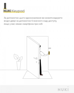 Зчитувач електронний NUKI Keypad чорний доступ за кодом