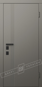 Двері вхідні внутрішні "ІНТЕР 7/1" 2040*880 "модель FS 08"антрацит ТП ANT01-105С-0.20., праві