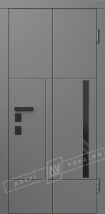 Двері вхідні внутрішні "ІНТЕР 7/1" 2040*880 "модель GL14"антрацит ТП ANT01-105С-0.20., праві