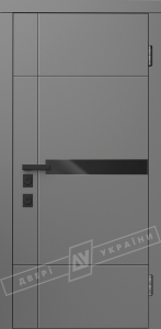 Двері вхідні внутрішні "ІНТЕР 7/1" 2040*880 "модель GL20"антрацит ТП ANT01-105С-0.20., праві