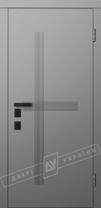 Двері вхідні внутрішні "ІНТЕР 7/1" 2040*880 "модель GR 08"антрацит ТП ANT01-105С-0.20., праві