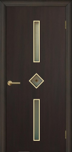 Полотно дверне"Оміс","Діадема-фьюзінг" зі склом,ламіноване,колір венге+штапік б.дуб.